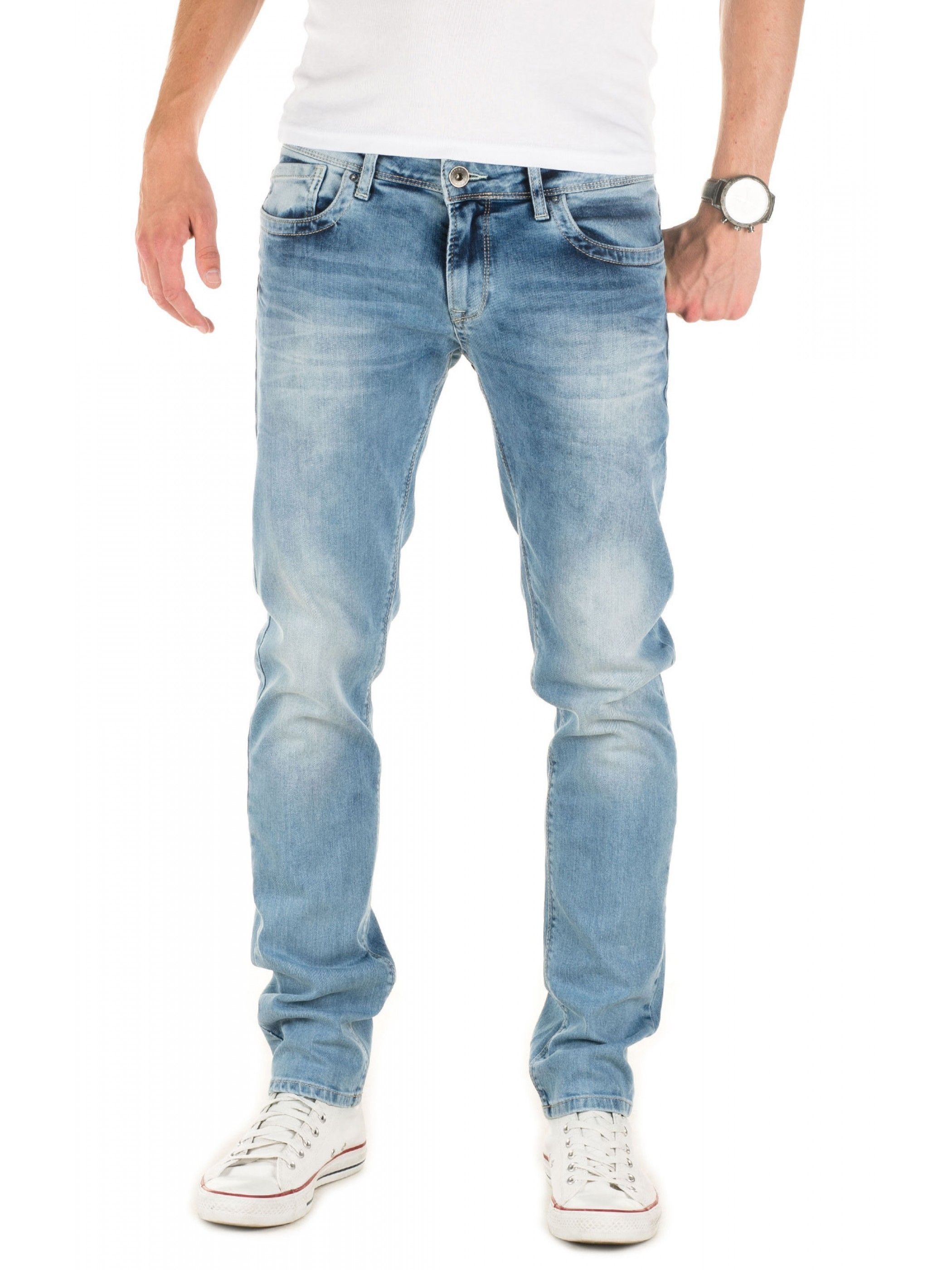 Pantalon De Survêtement Slim Jean Pour Homme - Yazubi, Coupe étroite, élastique Avec Cordon, Effet Délavé - 2